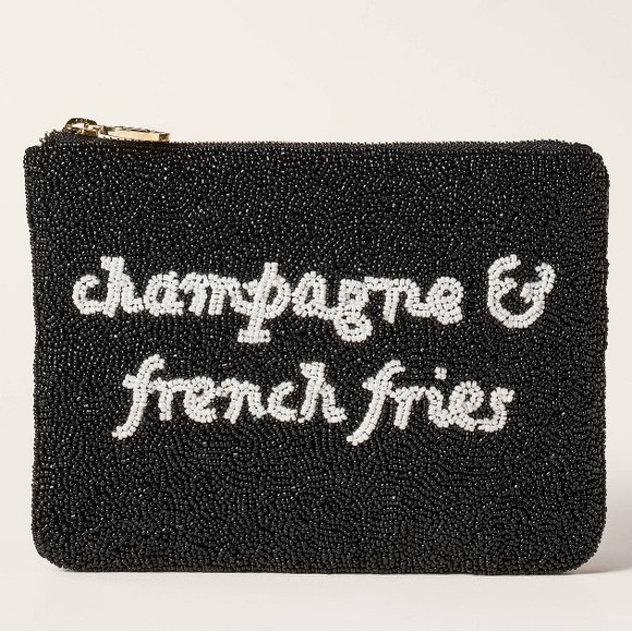 kate spade x target Handbags - Kate Spade New York X Target Champagne and French Fries Beaded Clutch
